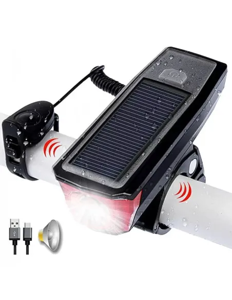 Far cu incarcare solara si claxon pentru