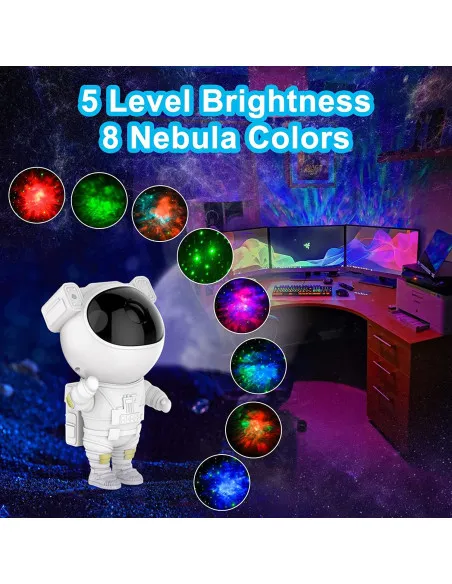Proiector Astronaut Spațial LED & Laser RGB – Proiecție Stele și Nebuloase