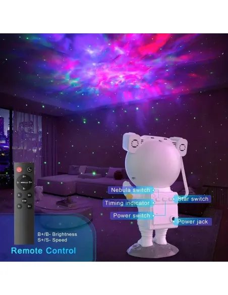 Proiector Astronaut Spațial LED & Laser RGB – Proiecție Stele și Nebuloase
