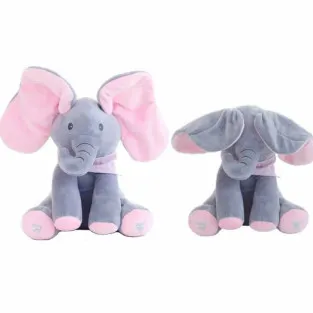 Elefant interactiv Peek-a-Boo din pluș