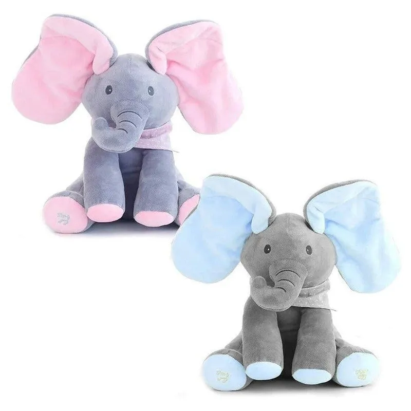 Elefant interactiv Peek-a-Boo din pluș