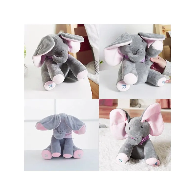 Elefant interactiv Peek-a-Boo din pluș