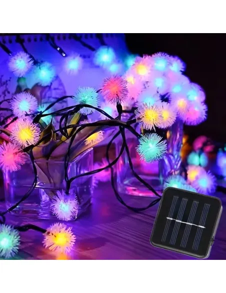 Instalatie solara tip bugarasi de zapada cu 50 leduri multicolor
