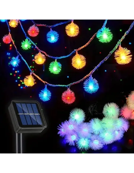 Instalatie solara tip bugarasi de zapada cu 50 leduri multicolor