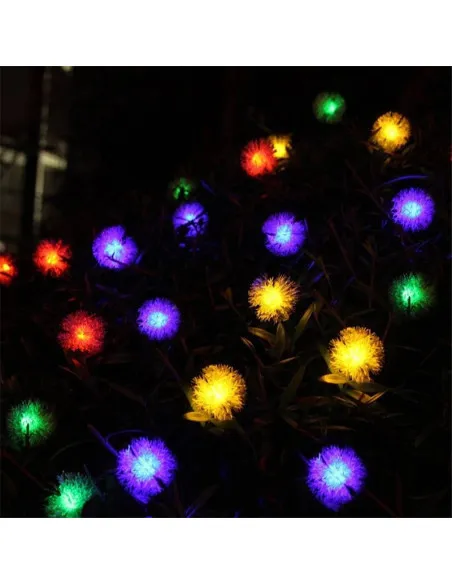 Instalatie solara tip bugarasi de zapada cu 50 leduri multicolor