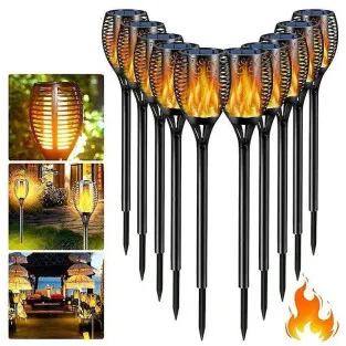 Set 8 x lampa solara tip torta cu efect de flacara falsa, 51cm, rezistente la intemperii, IP65 2