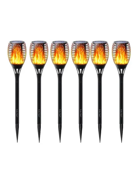 Set 8 x lampa solara tip torta cu efect de flacara falsa, 51cm, rezistente la intemperii, IP65