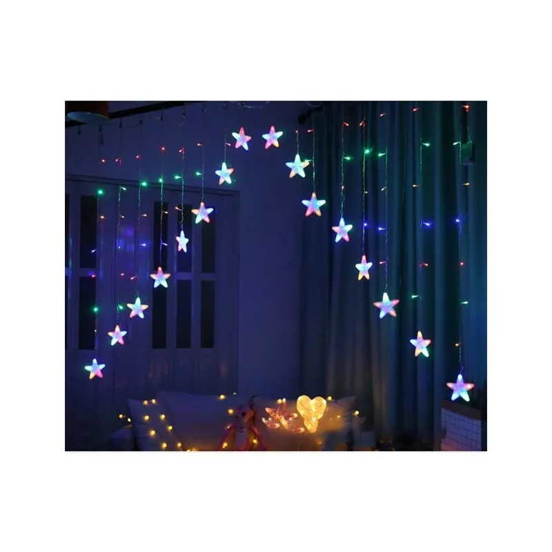 Instalatie Craciun - perdea luminoasa ploaie 12