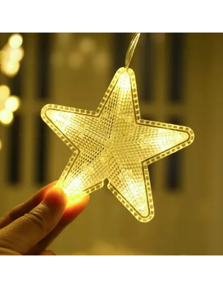 Instalatie Craciun - perdea luminoasa ploaie 12