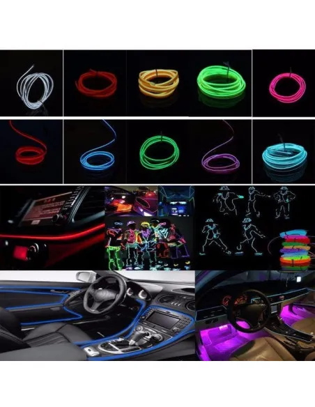 Banda decorativa auto LED 3 metri, pentru interior