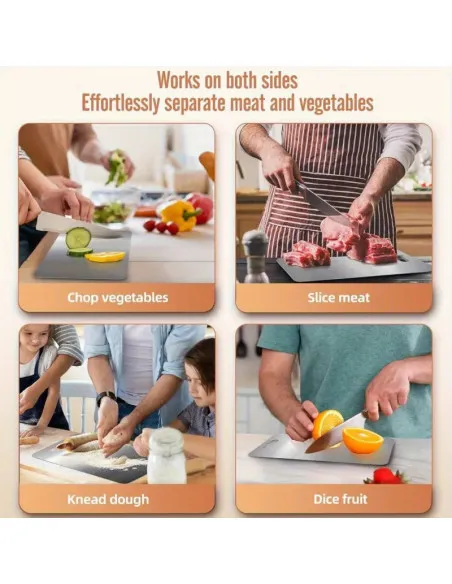 Set 3 tocătoare din titan, impermeabile, cu utilizare pe ambele fețe – 34×23 / 30×20 / 24×15 cm