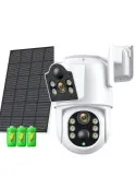 Camera de supraveghere duala, cu panou solar si Wi-Fi, rotativa, Jortan 8699 + Card 32 GB