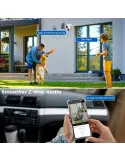 Camera de supraveghere duala, cu panou solar si Wi-Fi, rotativa, Jortan 8699 + Card 32 GB