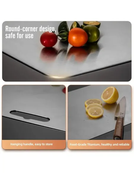 Set 3 tocătoare din titan, impermeabile, cu utilizare pe ambele fețe – 34×23 / 30×20 / 24×15 cm