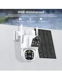 Camera de supraveghere duala, cu panou solar si Wi-Fi, rotativa, Jortan 8699 + Card 32 GB