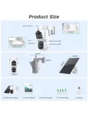 Camera de supraveghere duala, cu panou solar si Wi-Fi, rotativa, Jortan 8699 + Card 32 GB