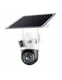 Camera de supraveghere duala, cu panou solar si Wi-Fi, rotativa, Jortan 8699 + Card 32 GB