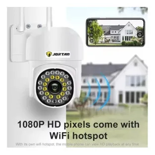 Set 4 camere supraveghere IP 360° Wi-Fi Jortan JT-8161QJ, vizualizare pe telefon, viziune nocturnă