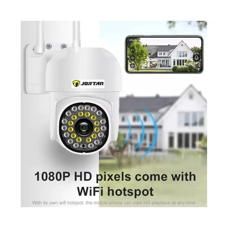 Set 4 camere supraveghere IP 360° Wi-Fi Jortan JT-8161QJ, vizualizare pe telefon, viziune nocturnă