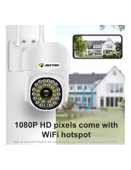 Set 4 camere supraveghere IP 360° Wi-Fi Jortan JT-8161QJ, vizualizare pe telefon, viziune nocturnă
