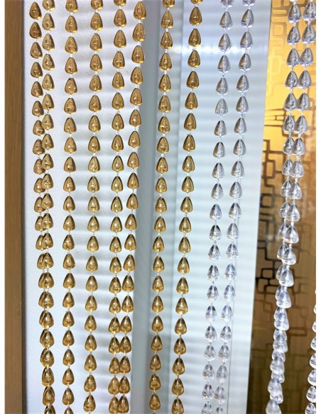 Perdea Muste Margele, 2 culori, cu Bara, 90x200cmx58