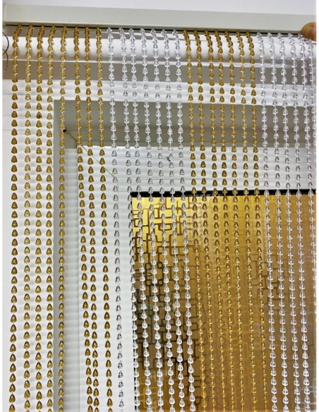 Perdea Muste Margele, 2 culori, cu Bara, 90x200cmx58