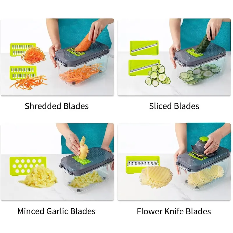Tocator bucătărie Veggie Slicer pentru legume si fructe cu 22 accesorii