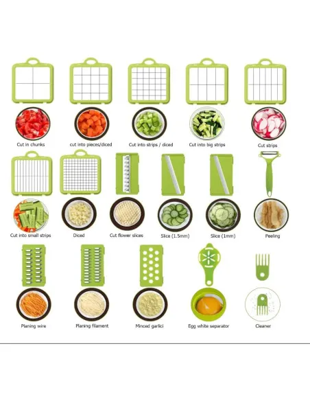 Tocator bucătărie Veggie Slicer pentru legume si fructe cu 22 accesorii