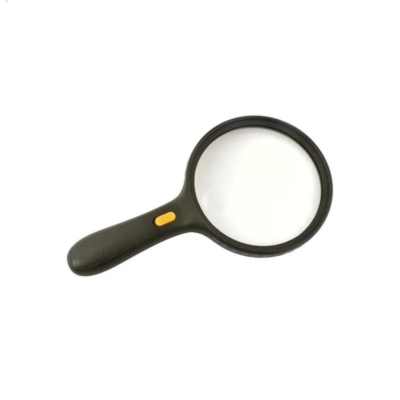 Lupa de mana pentru citit, marire de 1.8x, 3 leduri, lentila suplimenatre cu marire de 5x, neagra