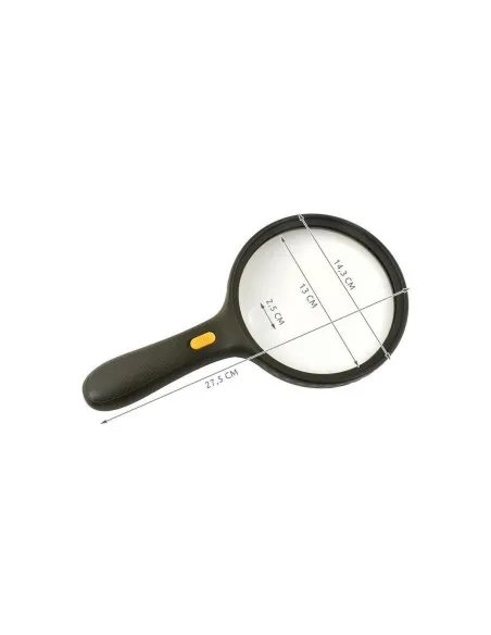 Lupa de mana pentru citit, marire de 1.8x, 3 leduri, lentila suplimenatre cu marire de 5x, neagra