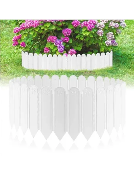 Set 12 bucati gard decorativ pentru gradina culoare alb 1.2m x 22cm