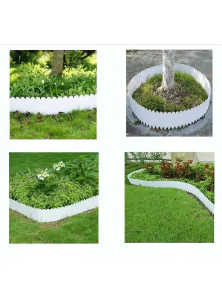 Set 12 bucati gard decorativ pentru gradina culoare alb 1.2m x 22cm