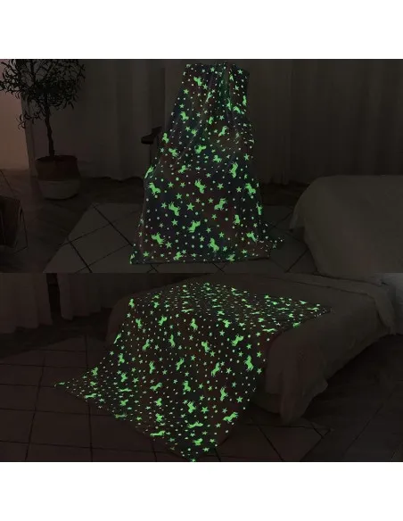 Patura magic blanket pentru copii, luminoasa si pufoasa, efect fosforescent
