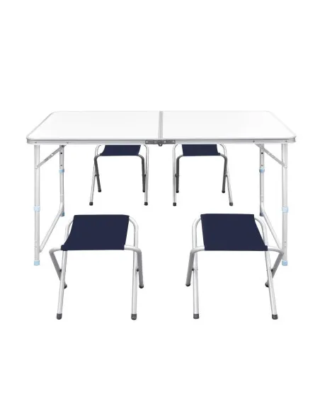Set camping cu masa reglabila si 4 scaune, MDF