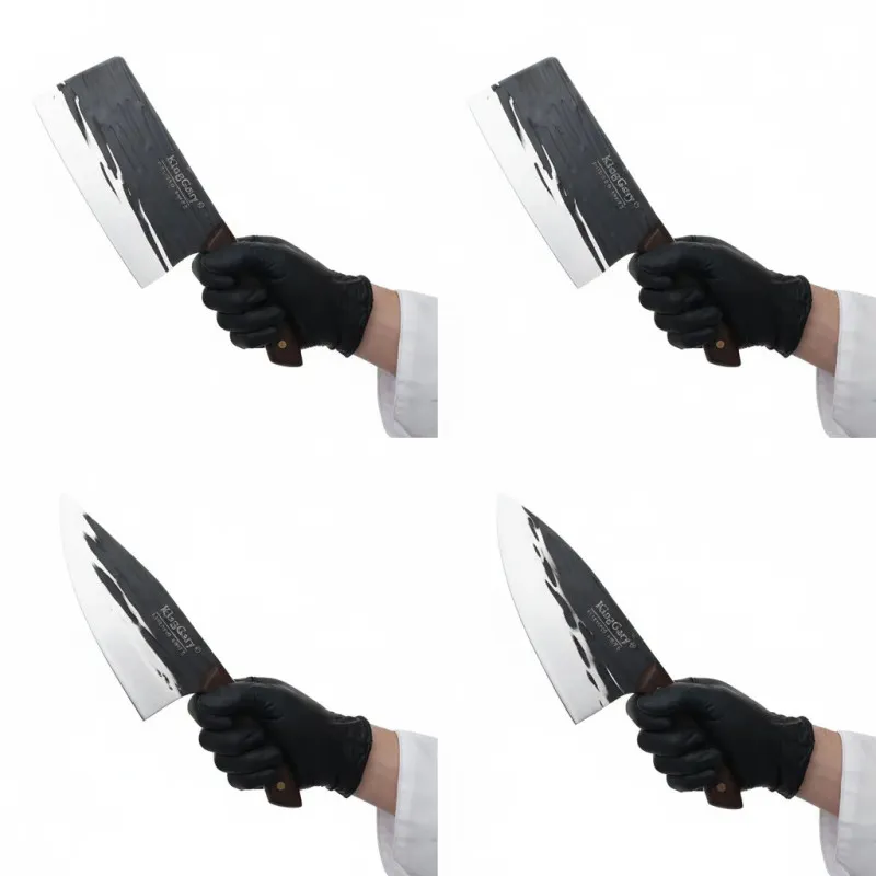 Set 4 Cuțite Bucătar KingGary Forjate | Oțel Inox, Mâner Lemn
