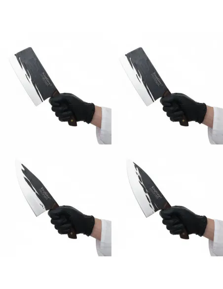 Set 4 Cuțite Bucătar KingGary Forjate | Oțel Inox, Mâner Lemn