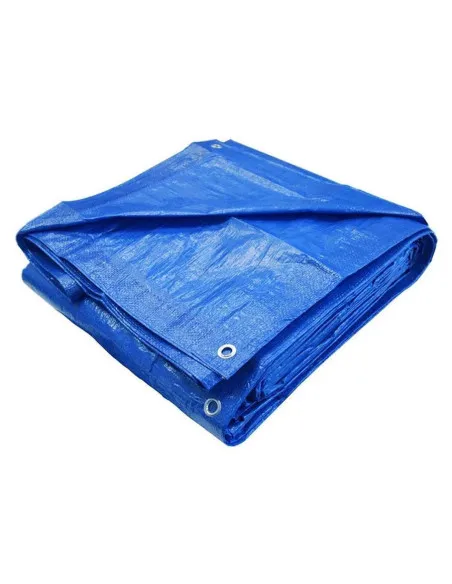 Prelată cu Inele 6 x 8 m, 80 g/mp, 100% PE Laminat Bilateral, Albastru