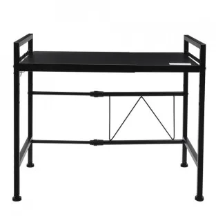 Raft metalic negru, etajera ajustabila 40-60 x 36.5 x 45 cm 2
