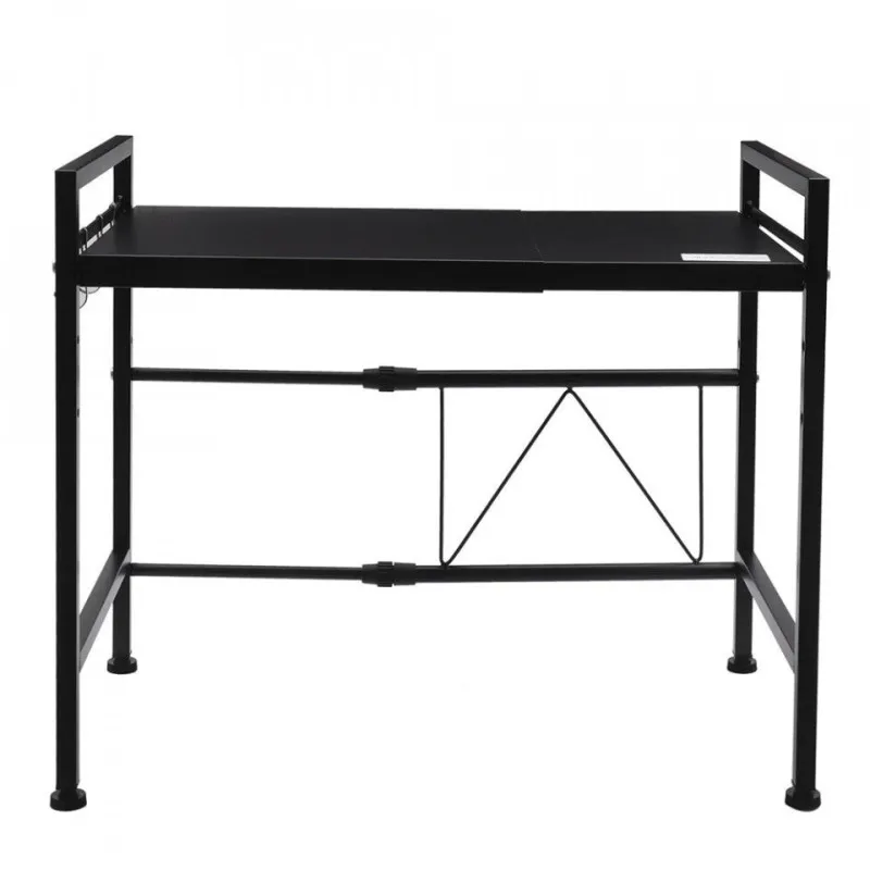 Raft metalic negru, etajera ajustabila 40-60 x 36.5 x 45 cm
