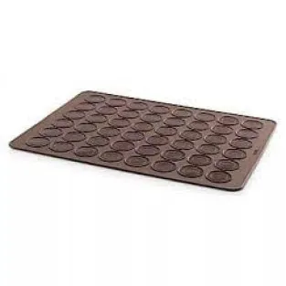 Tava copt macarons, foaie copt macarons, 48 de forme rotunde, silicon, maro 2