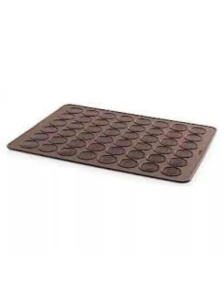 Tava copt macarons, foaie copt macarons, 48 de forme rotunde, silicon, maro