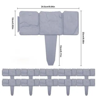 Set 10 x Bordura din plastic cu aspect de piatra 2