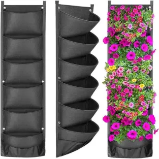 Jardiniera verticala, neagra, cu 6 buzunare, 100 x 30 cm 2