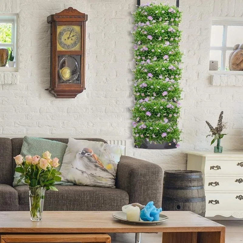 Jardiniera verticala, neagra, cu 6 buzunare, 100 x 30 cm