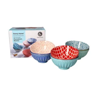 Set 6 Boluri portelan boemian design, 9cm , R15808 2