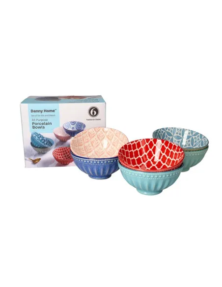 Set 6 Boluri portelan boemian design, 9cm , R15808