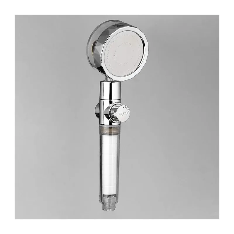 Cap de dus turbo pro, cu elice pentru presiune apa, buton on/off
