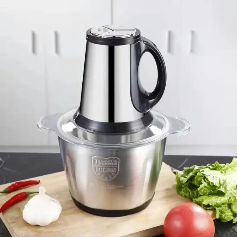 Tocator Electric 300W pentru Carne și Legume, 4 Lame Inox, 5L, Argintiu