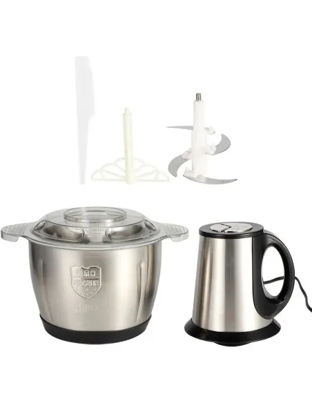 Tocator Electric 300W pentru Carne și Legume, 4 Lame Inox, 5L, Argintiu