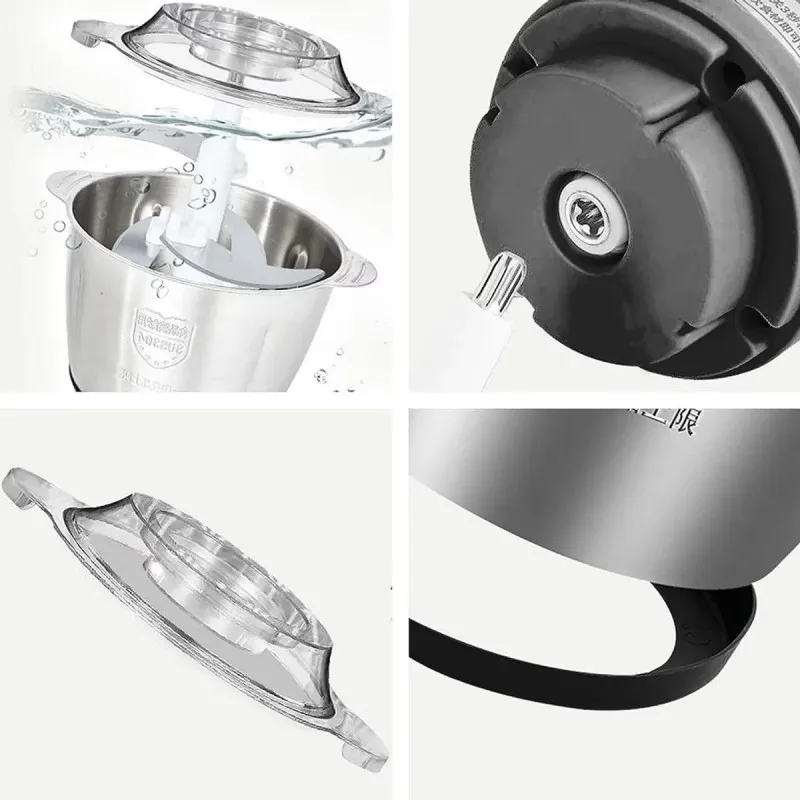 Tocator Electric 300W pentru Carne și Legume, 4 Lame Inox, 5L, Argintiu